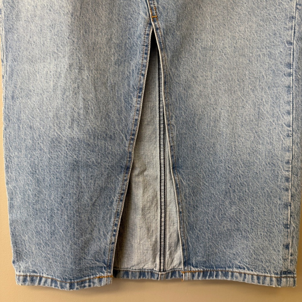 Abercrombie & Fitch Western Rodeo Country Denim Midi Skirt Size 27 Light Wash - Picture 5 of 13